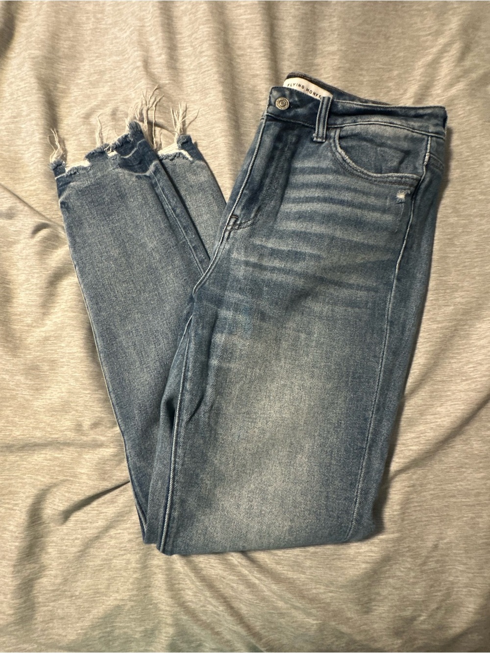 Women’s High-Rise Frayed Hem Skinny Jeans - Flying Monkey